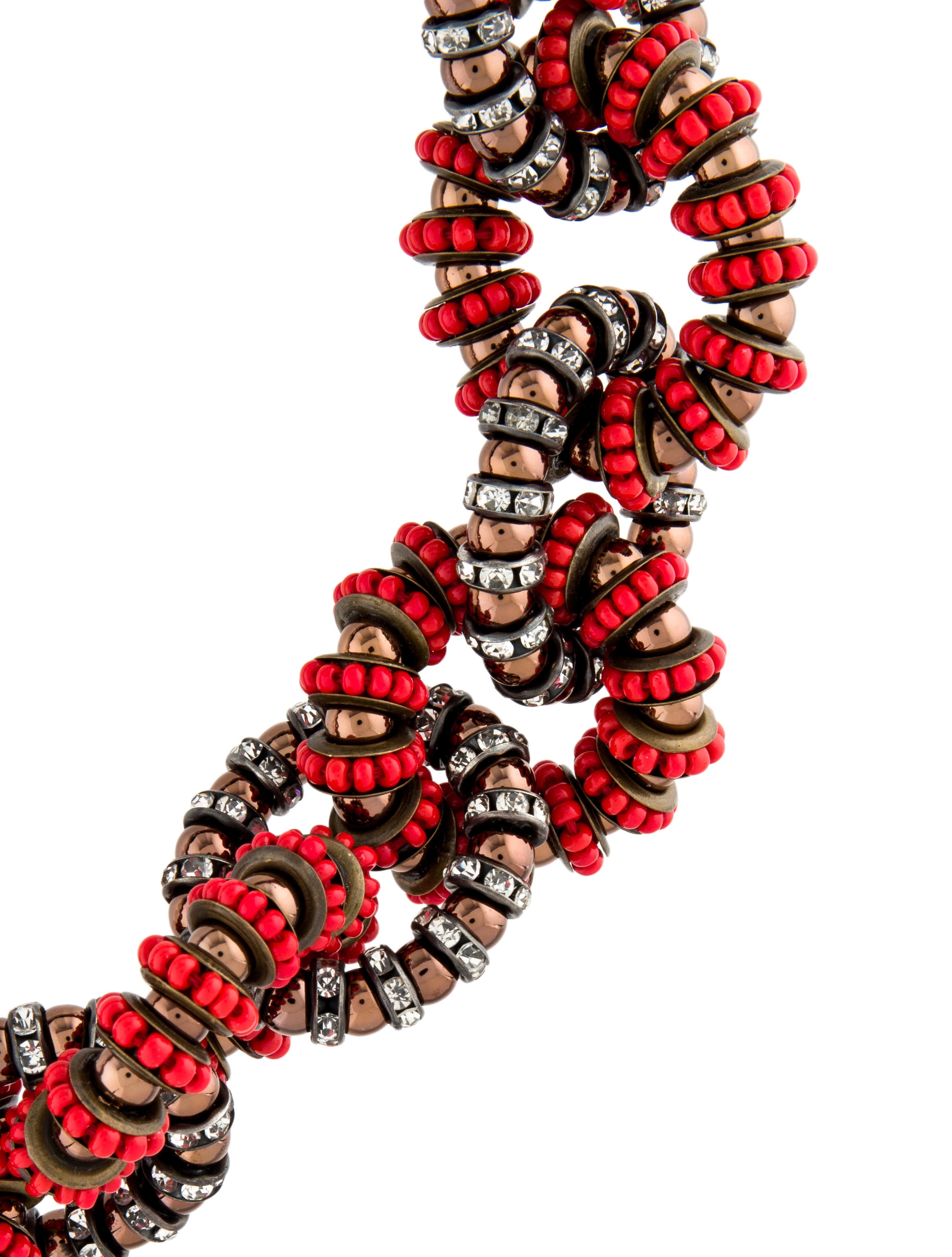 Carolina Herrera Crystal & Bead Collar Necklace